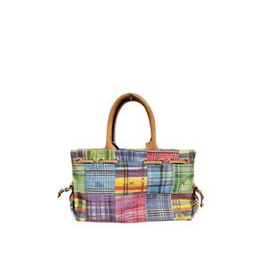 Dooney & Bourke Picnic Plaid Patchwork Tote Bag Multicolor Y2K